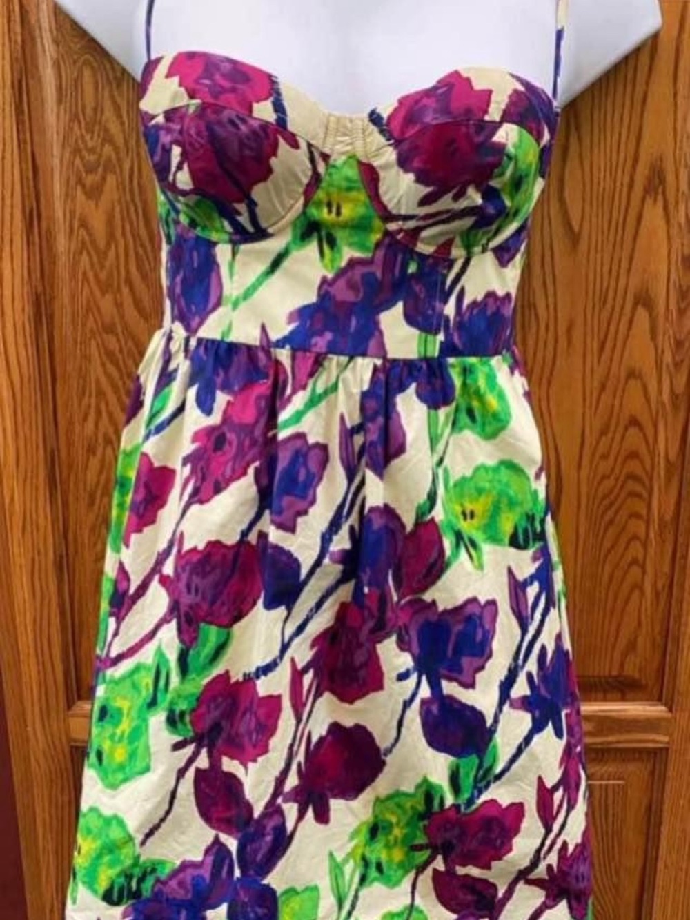 Moda International Floral Bustier Dress, Size 14